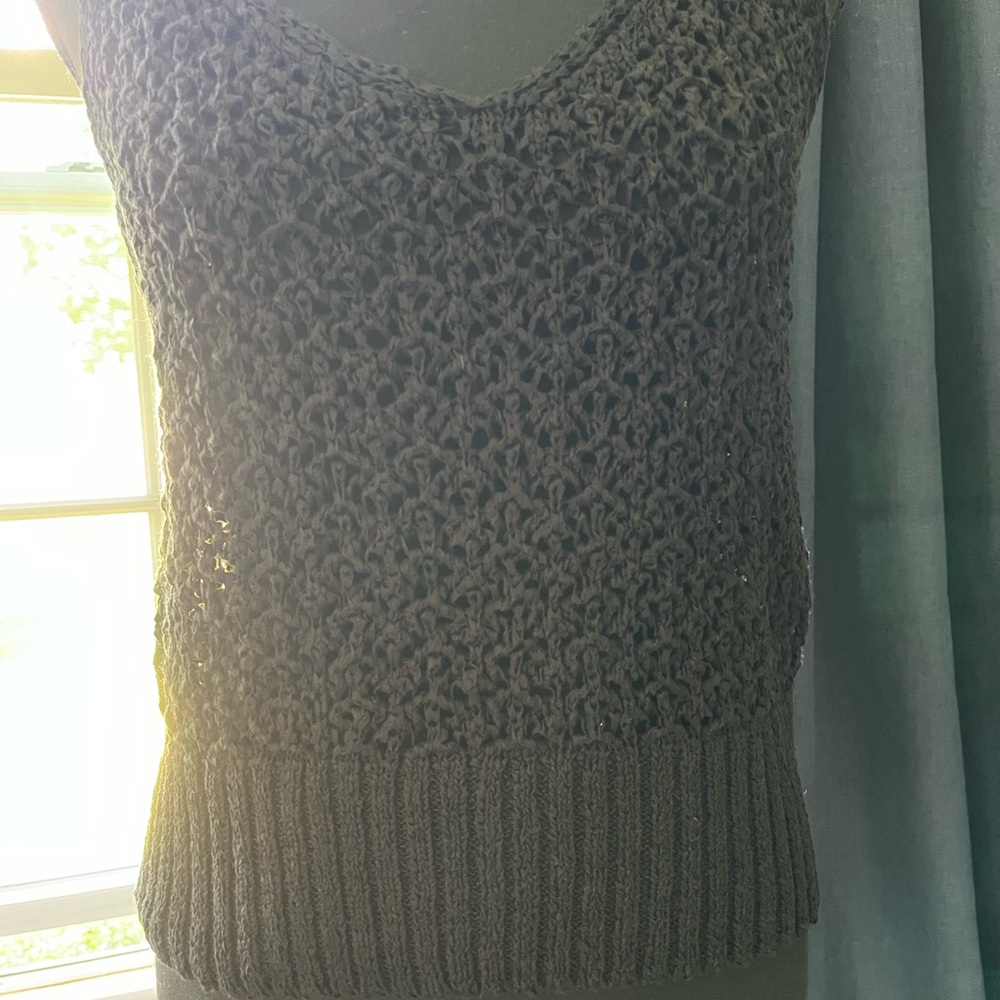 J.Crew new with tags black crocheted top size large - Picture 5 of 12